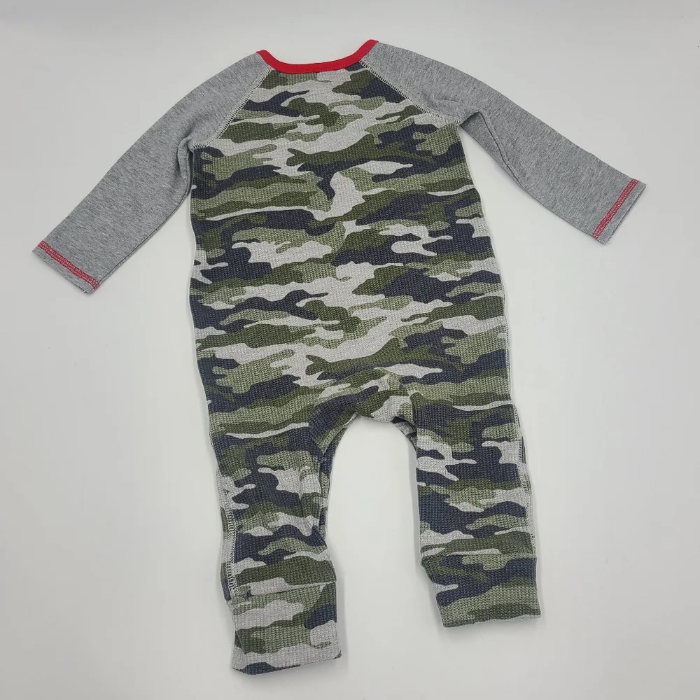 Mud Pie baby boy Christmas waffle romper size 3-6 months